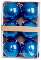 MagicHome božićne kuglice, 6 kom, plave, biserne, za božićno drvce, 10 cm
