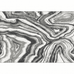 Teppich, weiß/schwarz/Muster, 133x190, SINAN