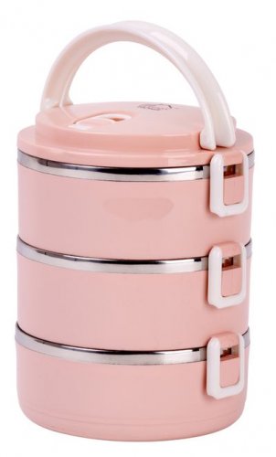 Lunchbox MagicHome LB933, 3 Fächer, 1,5 Liter, rosa