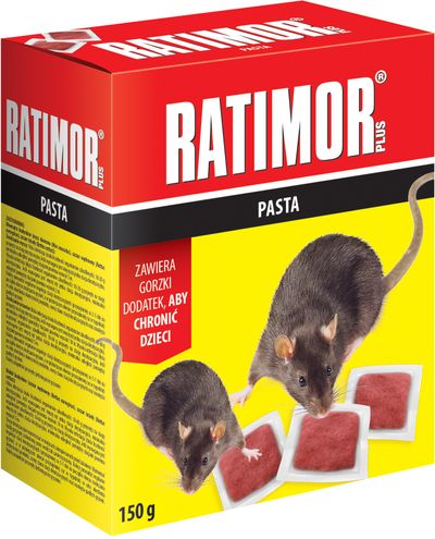 Návnada RATIMOR® Bromadiolon, měkká návnada, na myši a krysy, 150 g
