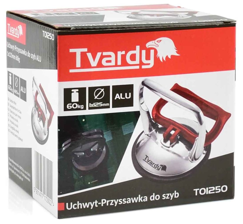 Aluminium-Saugnapf für Glas 1 x 125 mm, Tragfähigkeit 60 kg, HART