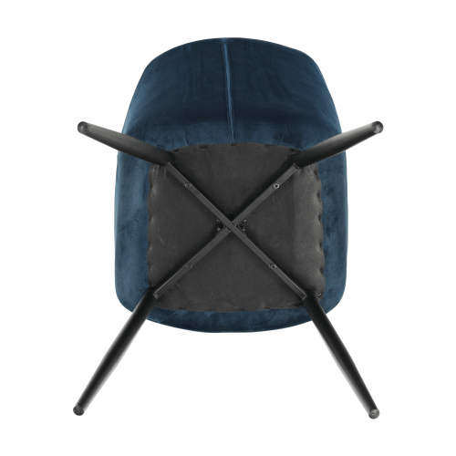 Designerski fotel, niebieska tkanina Velvet, FEDRIS