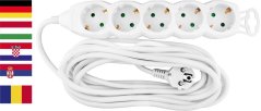 Kabel DEUTSCHE Steckdose Strend Pro GER DG-805B 5,00 m, 5 Steckdosen, HU, RO, SRB, CRO