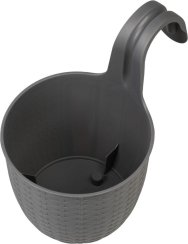 Závesný kvetináč Strend Pro, PP, 26x18x24,5 cm, farba sivá