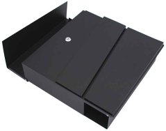 Briefkasten 37x10x37cm, schwarz mit 3 schrägen Bändern, XL-TOOLS