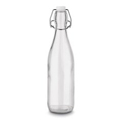 500 ml-es üvegpalack, kerek, pattintható kupakkal
