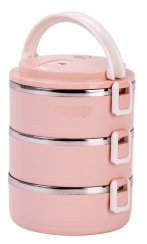 Cutie de prânz MagicHome LB933, 3 compartimente, 1,5 litri, roz