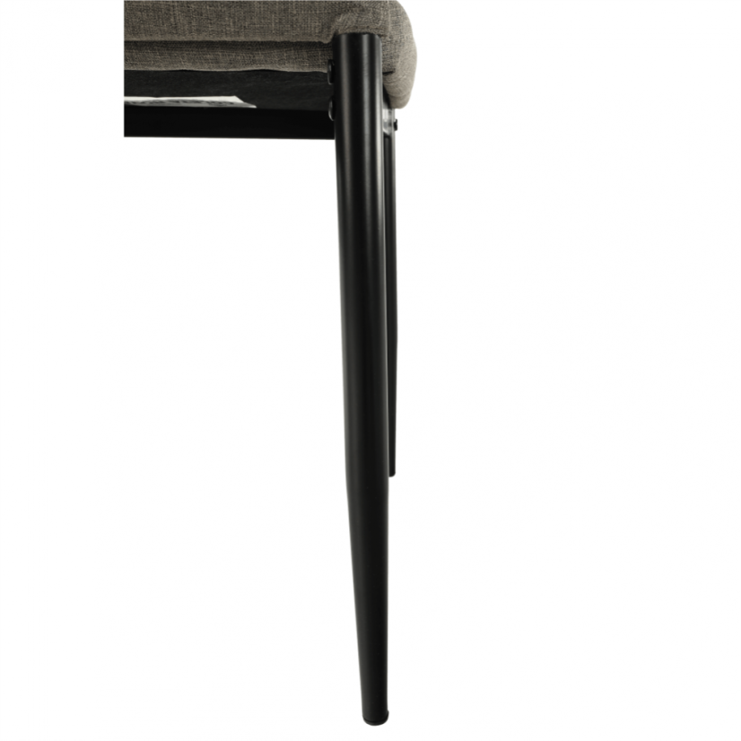 Stuhl, brauner Stoff/schwarzes Metall, COLETA NOVA