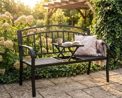 PEGI Gartenbank mit Tisch, Metall 127x53x84 cm