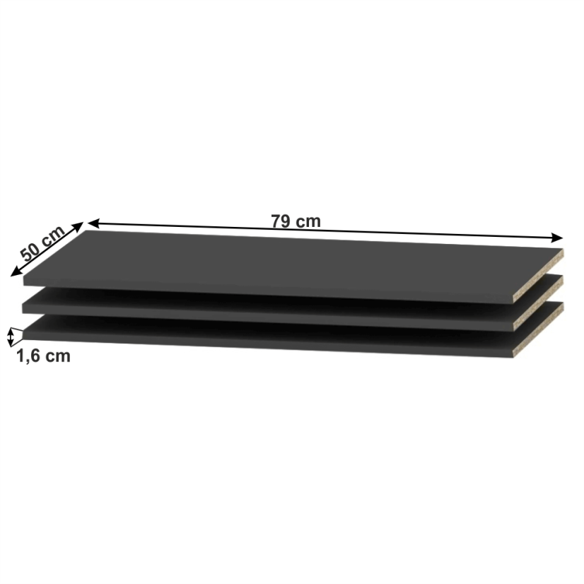 Schrankregale, schwarz, 3-tlg., SIRAN