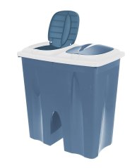 Coș de gunoi pentru deșeuri sortate, 2 x 25 l, albastru
