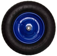 Roată gonflabilă cu rulmenți diametru 40 cm, orificiu de prindere 10 mm, lungimea axului 16 cm,