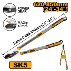 Nožnice záhradné na konáre teleskopické 62-85cm INGCO INDUSTRIAL