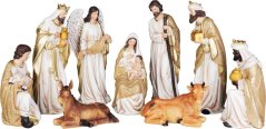 MagicHome karácsonyi dekoráció, betlehemi jelenet, 9 darabos, polirezín, magasság max. 25 cm