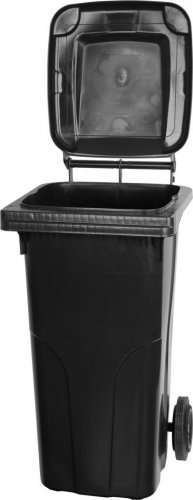 Container MGB 120 lit., plastic, negru, HDPE, scrumieră pentru deșeuri