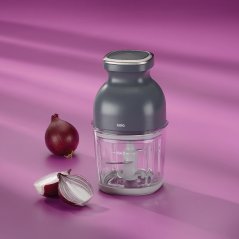 Elektrický sekáček sklo tmavě šedý 0,8l 12,5x12x22,5cm