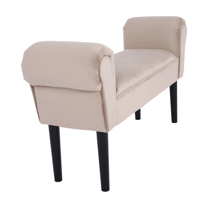 Bank, Samtstoff, beige/schwarz, BURDA