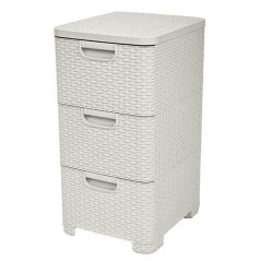Comodă Curver® STYLE 3x sertare, crem, 33x60x38 cm