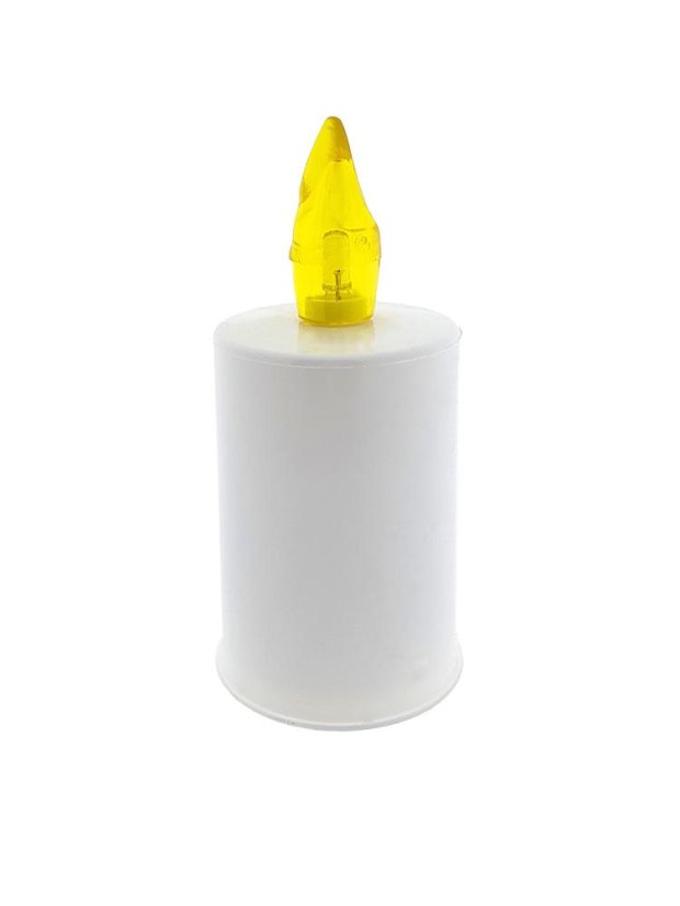 Grabsteinkerze LED BC 173 weiß, flammend gelb