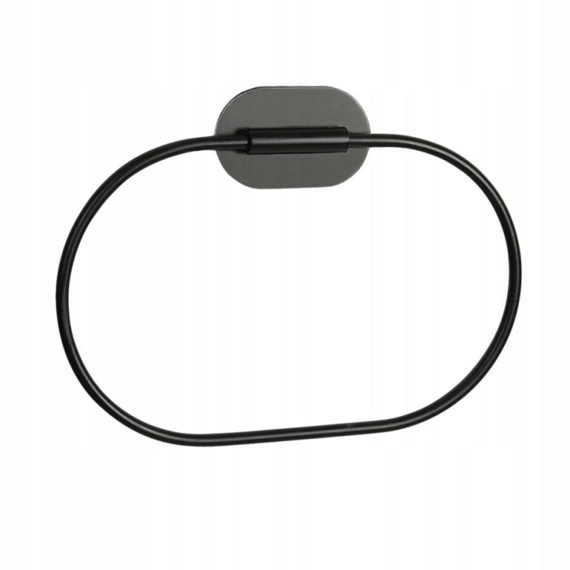 Samoljepljivi držač za ručnike, crni čelik, 2x21x18 cm