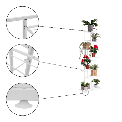 Metalni stalak za cvijeće bijeli BAMIR TIP 2