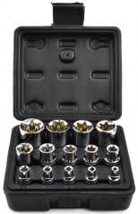 Set glav TORX E4-E24 14-delni v plastičnem kovčku GEKO