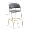 Designer Barhocker, graubrauner Samtstoff/goldchrom, DASMIN TYP 2