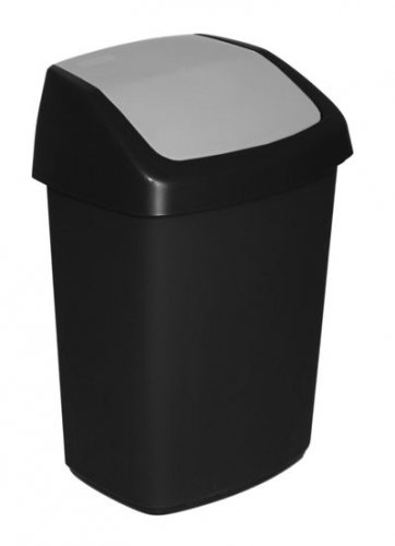 Koš Curver® SWING BIN, 25 lit., 27.8x34.6x51.1 cm, černý/šedý, na odpad