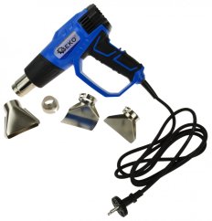 Heißluftpistole 2.000 W, 4 Düsen, 2 Temperaturstufen, 350/550 C°, Schutzhülle, GEKO