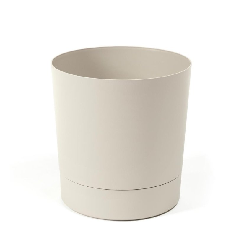 Blumentopf mit Schale UH o325 mm Aura beige Höhe 340 mm