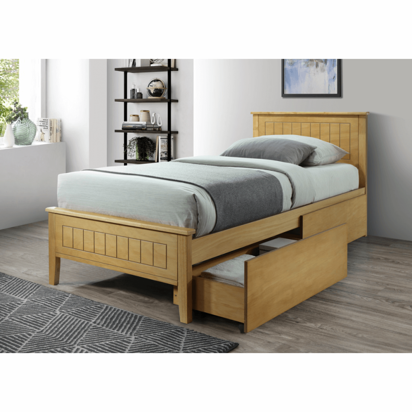 2 Stück, Steckcontainer unter dem Bett, Eiche, MIDEA