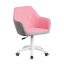 Krzesło biurowe, tkanina różowo/szary/biały, SANTY