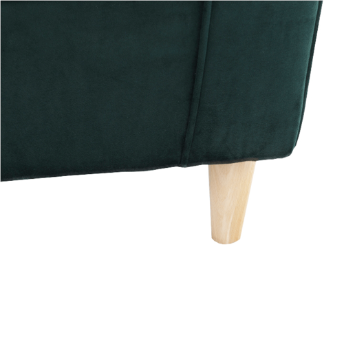 Krilni stol s taburejem, smaragdno blago, ASTRID