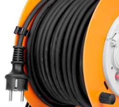 Cable Strend Pro CR038, 4 prize, L-20 m, IP44, cauciuc, extensie, pe tambur
