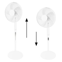 Stojanový podlahový ventilátor 45 W, 3 režimy, biely