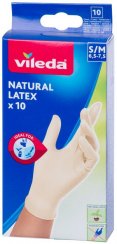 Kesztyű Vileda Natural Latex, S/M, csomag. 10 db