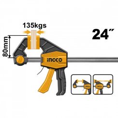 Zacisk stolarski szybkozaciskowy 80x600mm INGCO KLC