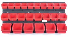 Magazinkészlet 24db + műanyag állvány 2db, fekete/piros kombináció