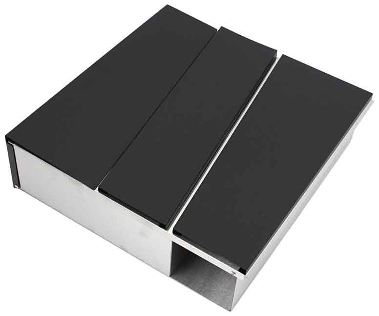 Briefkasten 37x10x37cm, rechteckig schwarz und silber, XL-TOOLS