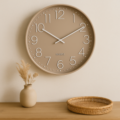 Nástenné hodiny 50 cm taupe