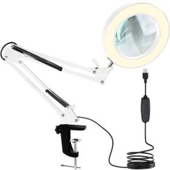 Lampa cosmetica cu lupa - alb Izoxis 23894