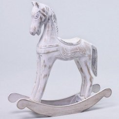Figura konjić za ljuljanje 29,5x7,5x31 cm bijelo drvo