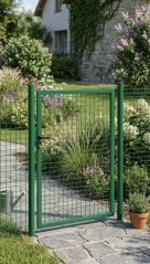 Vrata Strend Pro METALTEC ECO, 1000/1600/50x50 mm, kvadratni okvir, zelena, enokrilna, vrtna, ZN+PVC, RAL6005