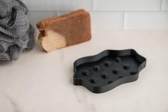 Săpunieră 7x12x1cm plastic mix alb/negru