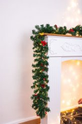 Girlande MagicHome Weihnachten, 50 LEDs, warmweiß, 3xAA, 8 Funktionen, L-2,7 m