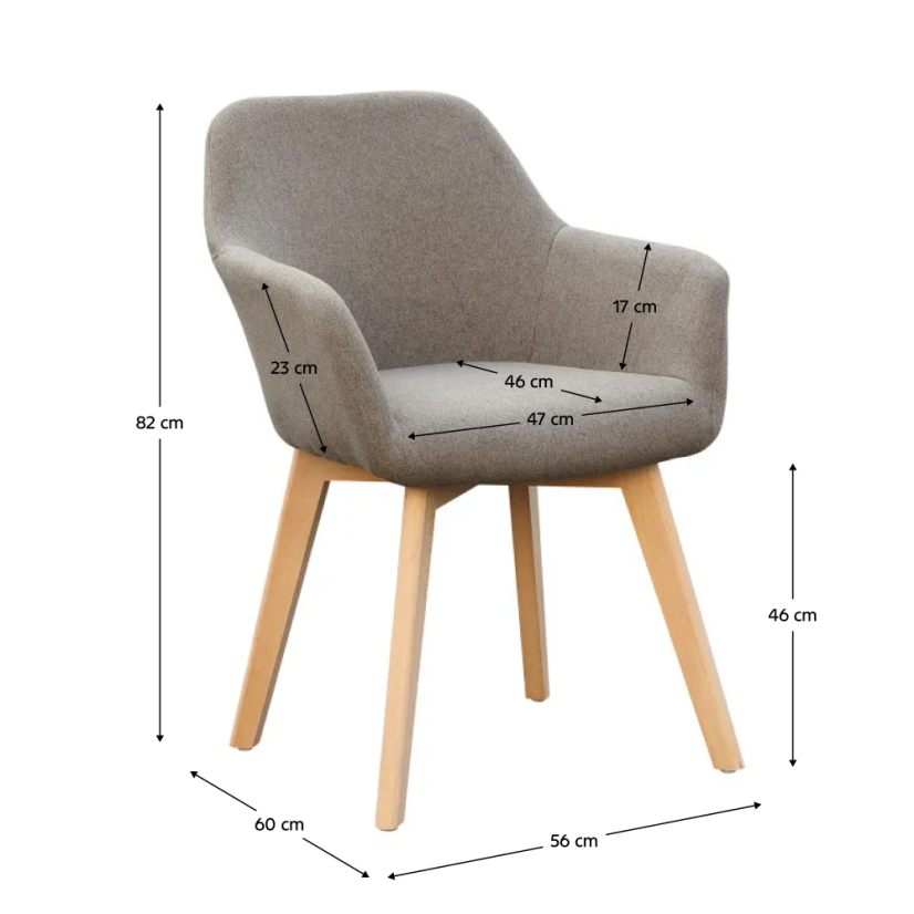 Designer-Sessel, Braun/Buche, CLORIN NEU