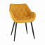 Fotel designerski, żółta tkanina Velvet, FEDRIS