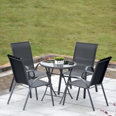 Set de 2 scaune de grădină pentru terasă sau balcon gri MultiGarden