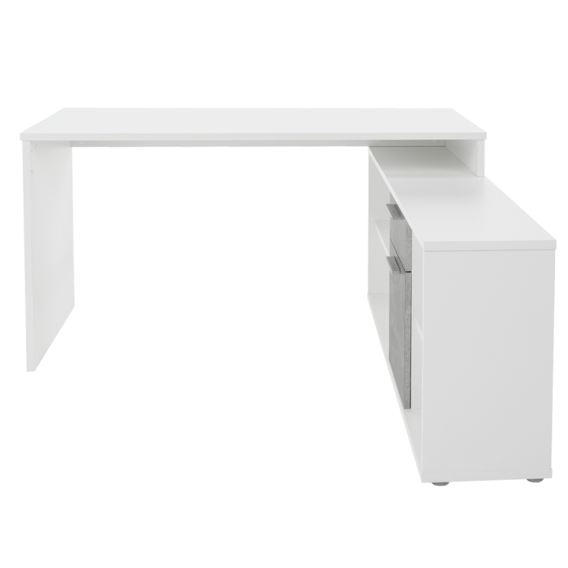 PC-Schreibtisch, Weiß/Beton, NOE NEU