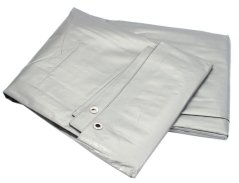 Prelata 6 x 10 m, extra rezistentă cu plasă, 200 g, culoare gri, PRO-TECHNIK